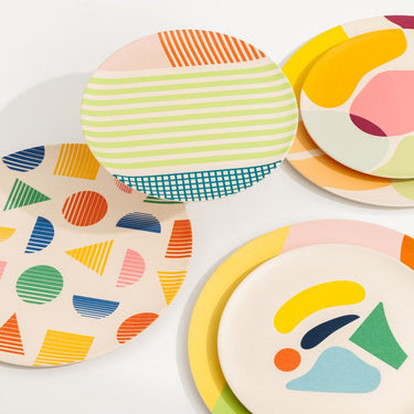 4pc Bamboo Plate Set